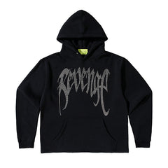 Revenge American Streetwear Rhinestone Heart Pullover Hoodie