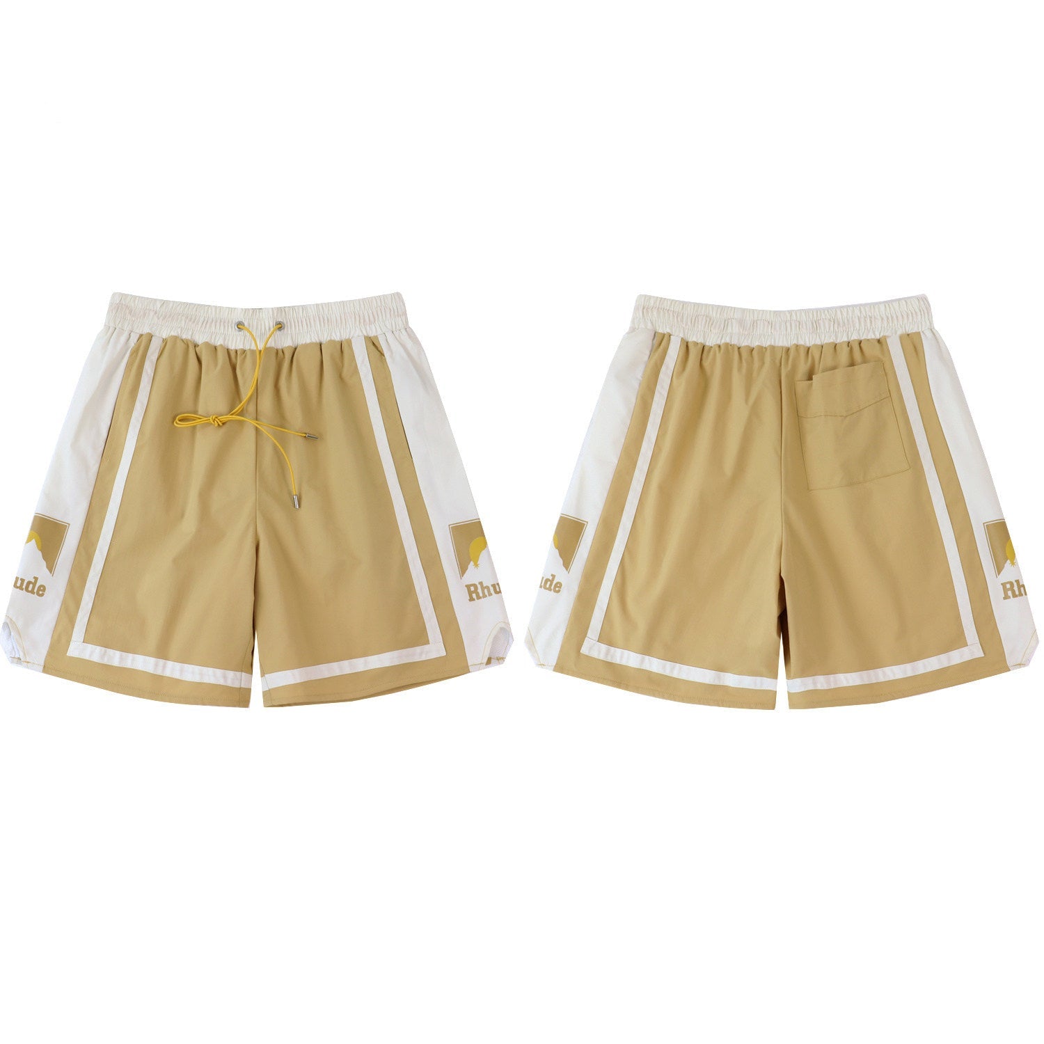 Rhude Panel Logo Short - Sunset Print Colorful Shorts