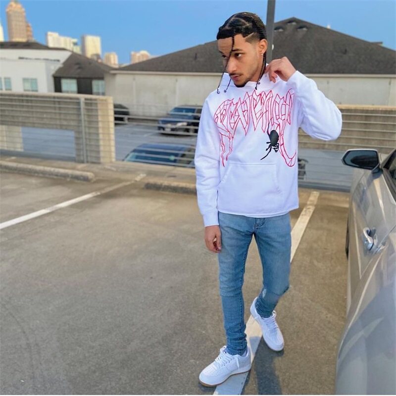 Revenge Halloween Halloween Skull Puff Print Fleece Hoodie