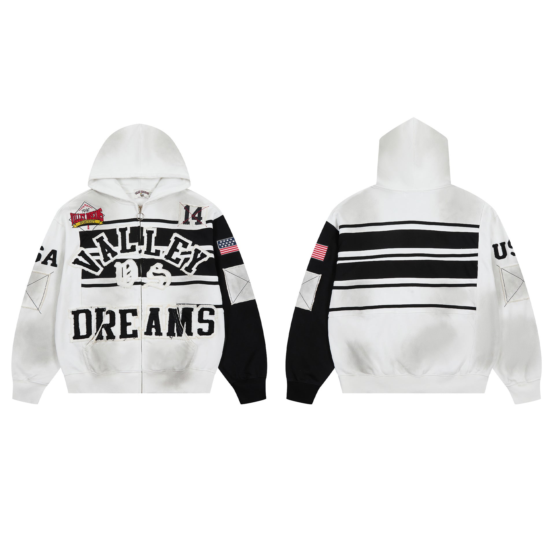 Vale Forever Collage Zip Up Hoodie Oreo
