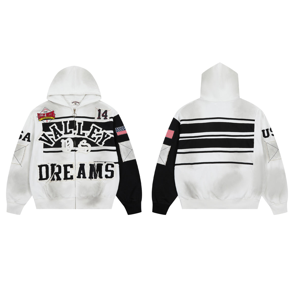 Vale Forever Collage Zip Up Hoodie Oreo