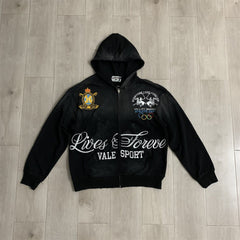Vale Forever Blackrock Zip Up Hoodie Black