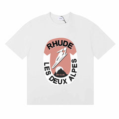 Rhude Les Deux Alpes Alpine Skiing Classic Sunrise Print T-Shirt