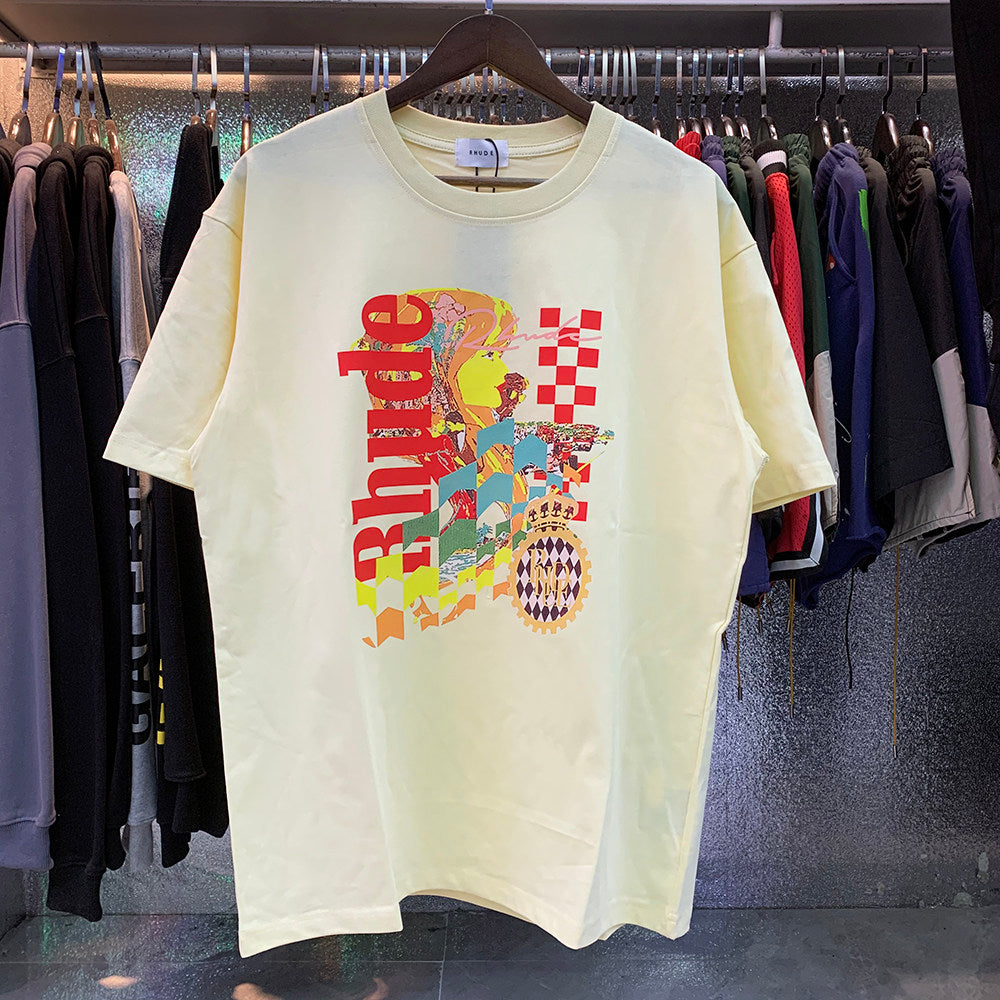 Rhude HUDE pattern printed T-shirt