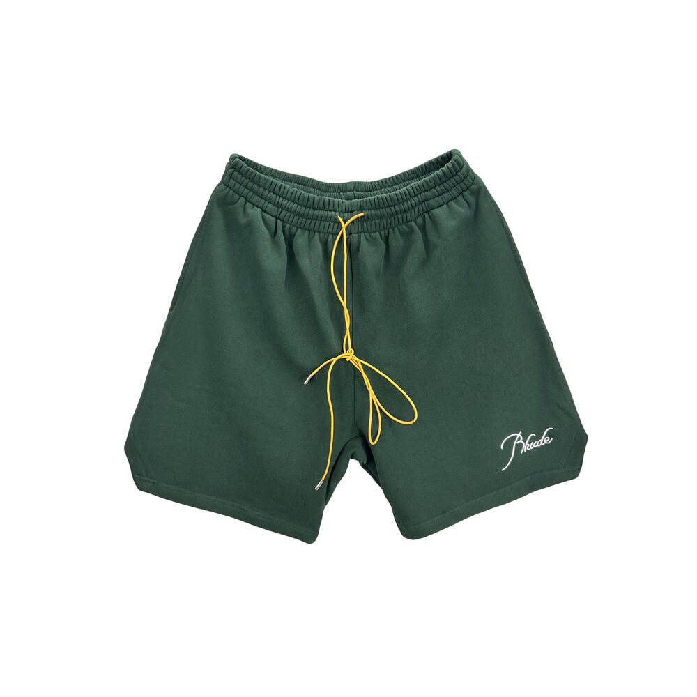 Rhude Embroidered Letter Logo Summer Cotton Shorts