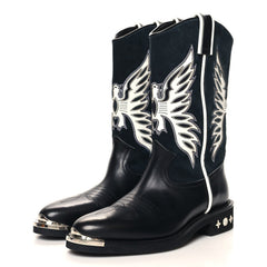 Calfskin Canyon Mens Cowboy Boots 9 Black