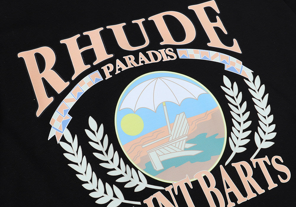 Rhude Sunset Beach Print Cotton T-Shirt