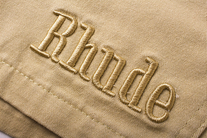 Rhude Hip-hop trend fashion wash denim cargo shorts