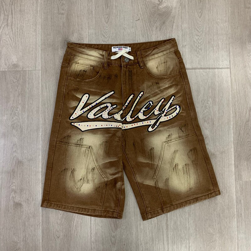 Vale Forever Splatter Paint Distressed Denim Shorts