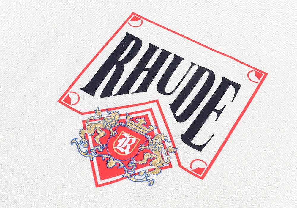 Rhude Card Print Loose-Fit Crew Neck Short Sleeve T-Shirt