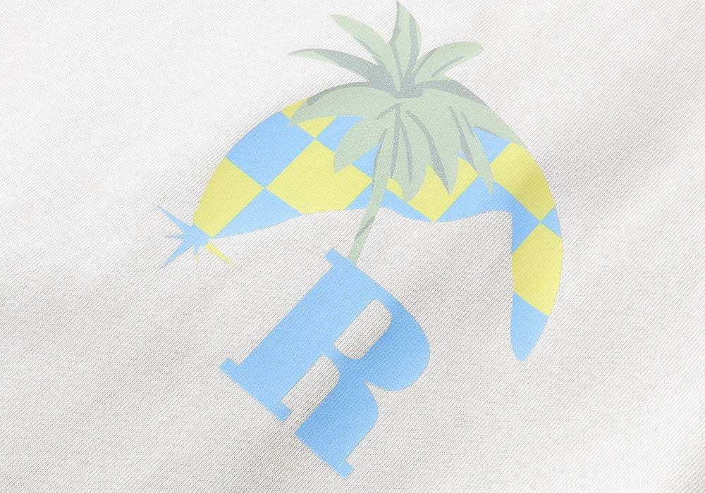 Rhude Moonlight Tropics Coconut Tree Racing Print T-shirt