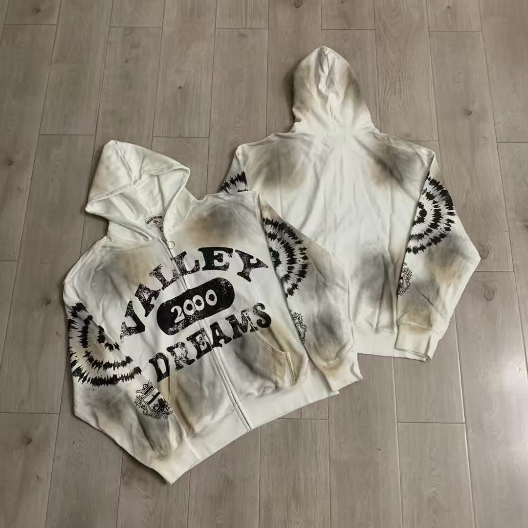 Vale Forever Spiral Zip Up Hoodie Ash Grey