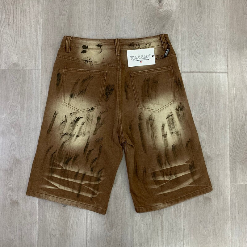 Vale Forever Splatter Paint Distressed Denim Shorts