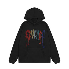 Revenge American Streetwear Rhinestone Heart Pullover Hoodie