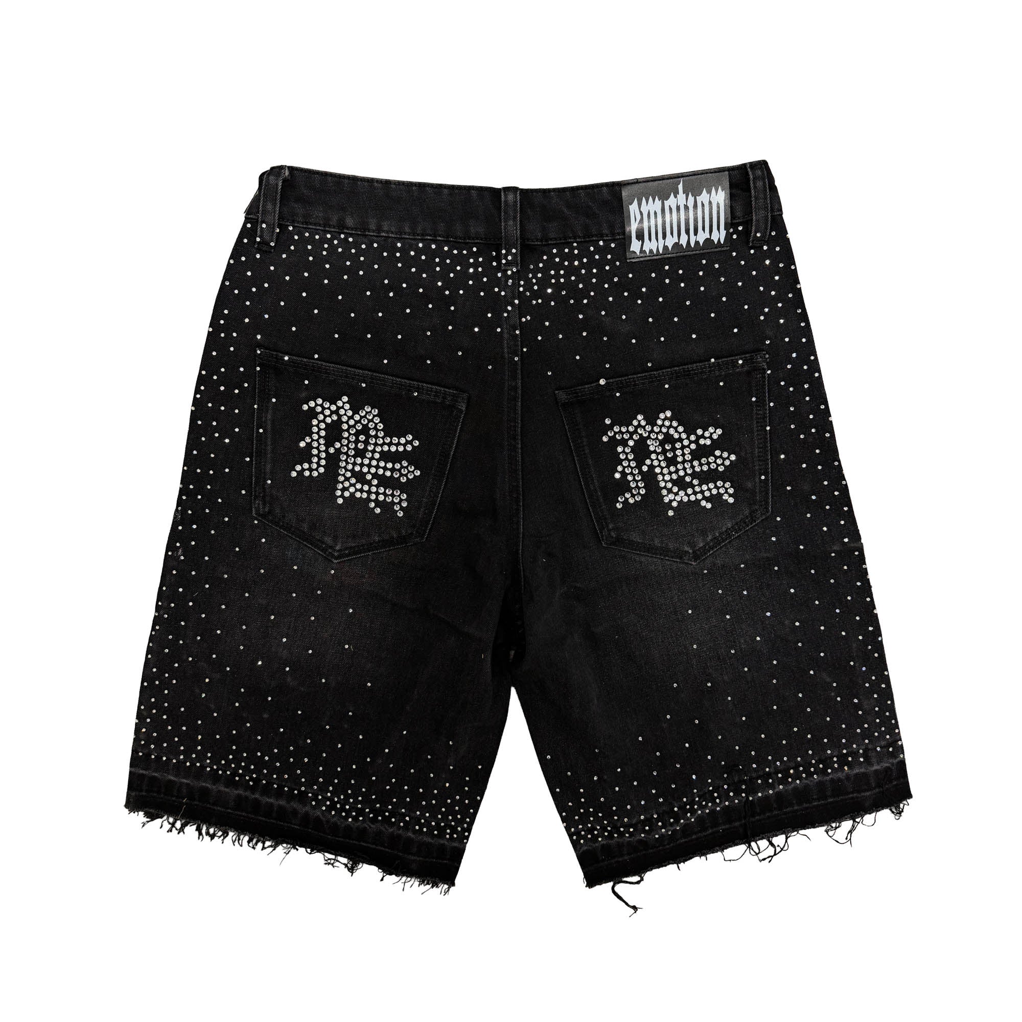 MIXED EMOTION Rhinestone Denim Shorts