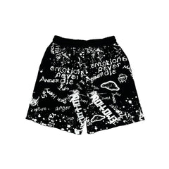MIXED EMOTION Black “Graffiti” Shorts
