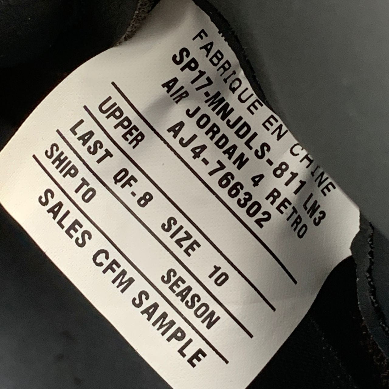 Travis Scott x Air Jordan 4 Retro 'Dark Mocha' Sample