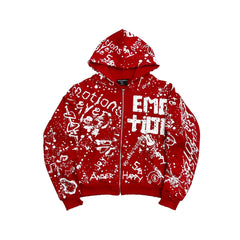 MIXED EMOTION Red “Graffiti” Hoodie