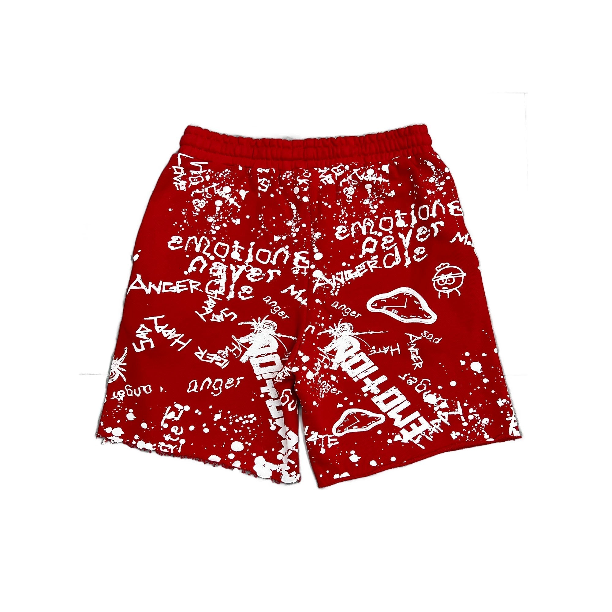 MIXED EMOTION Red “Graffiti” Shorts