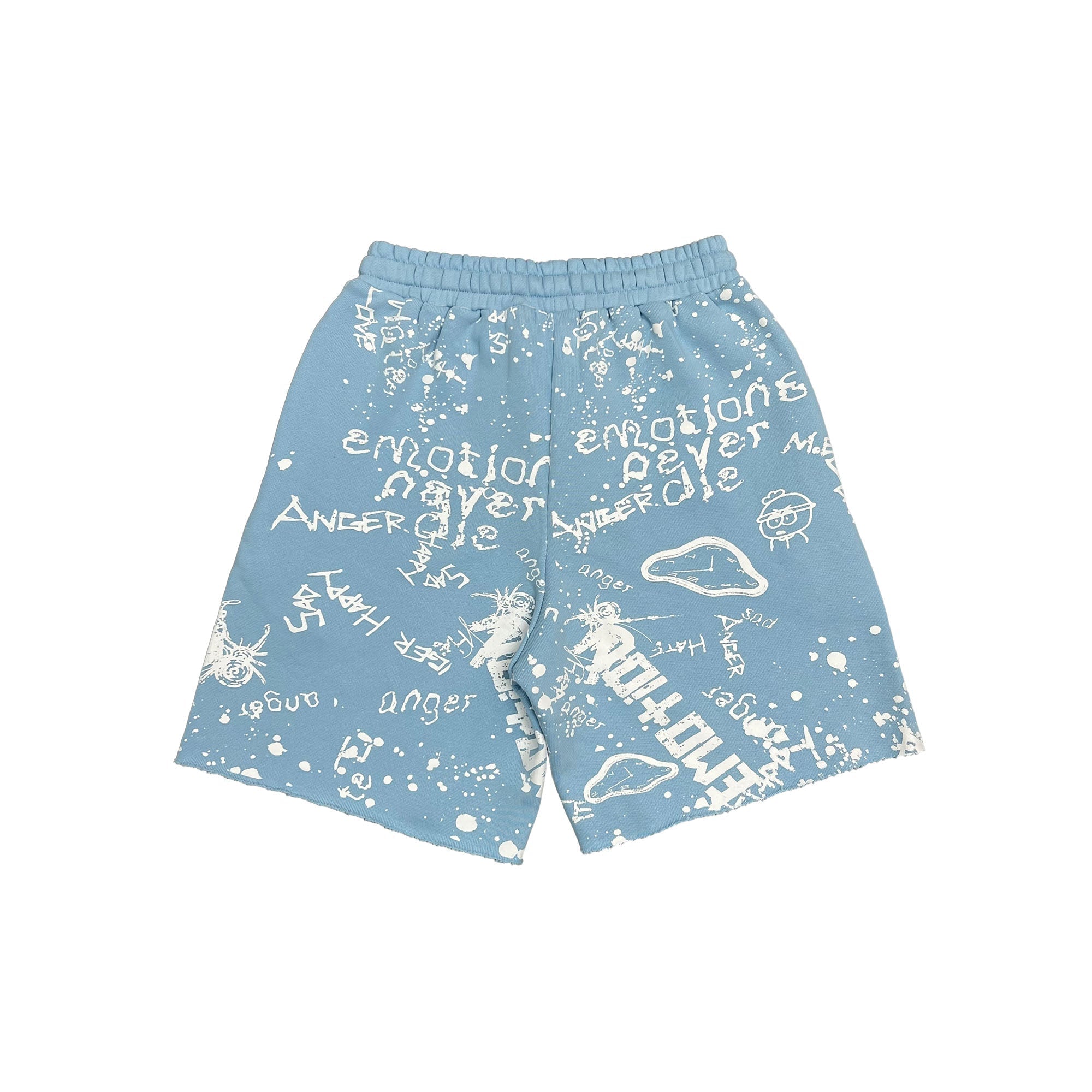 MIXED EMOTION Blue “Graffiti” Shorts