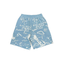 MIXED EMOTION Blue “Graffiti” Shorts