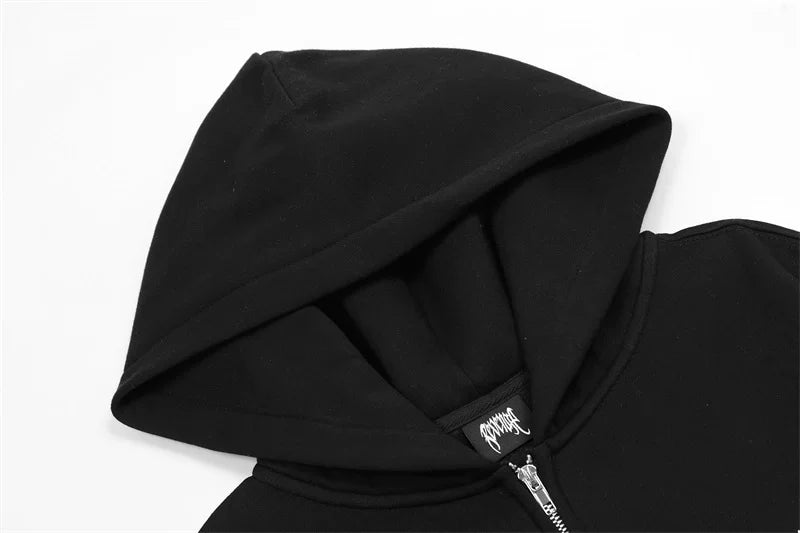 Revenge Autumn Winter Heavyweight Fleece Zip Up Hoodie