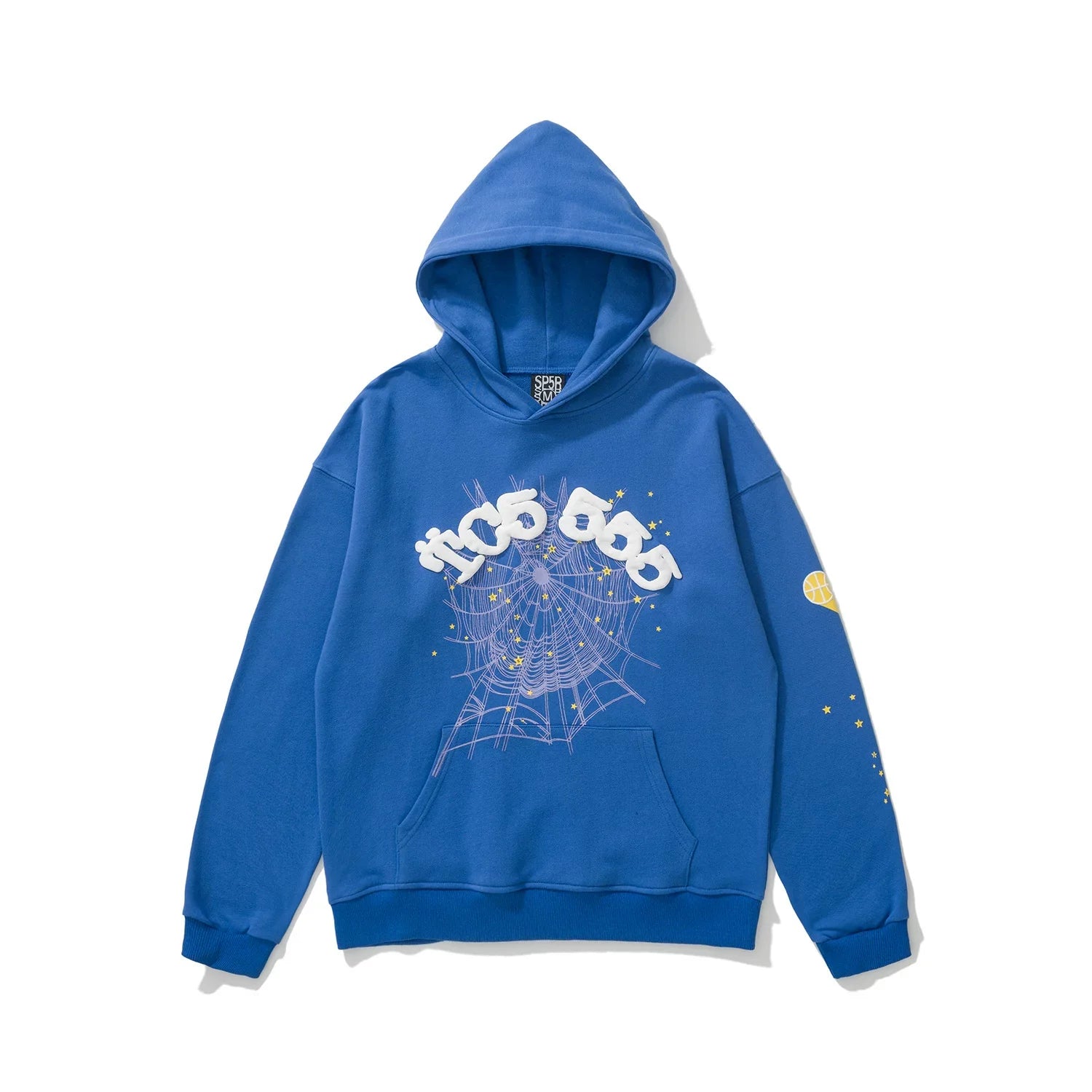 Sp5der "555 555" Web Foam Print Royal Blue Pullover Hoodie