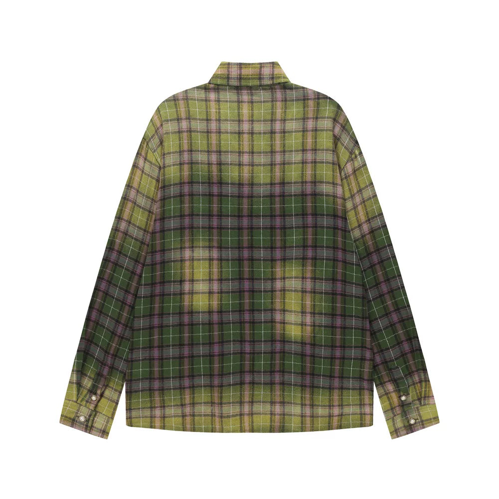 Vale Valley Retro Plaid Rhinestone Long Sleeve Shirt