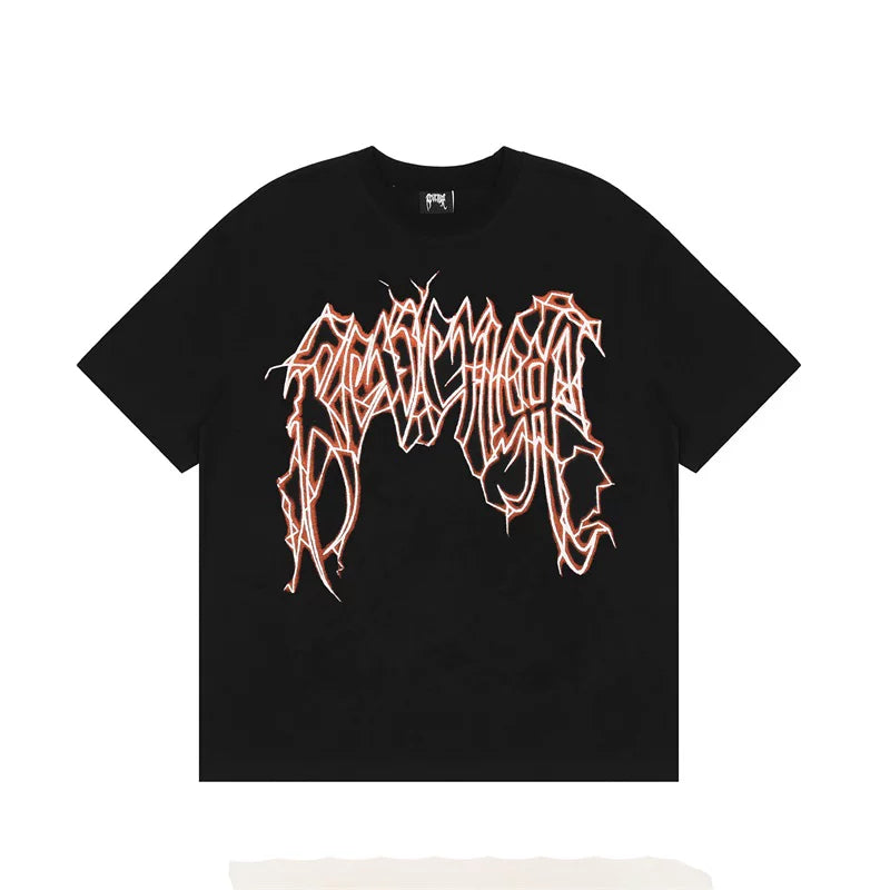 Revenge Lightning Logo Washed Oversized Cotton Tee
