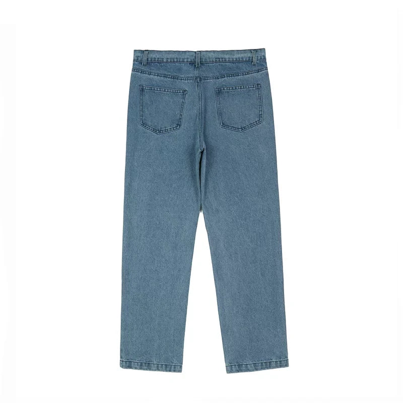 Revenge Smoke Embroidered Logo Straight Denim Jeans