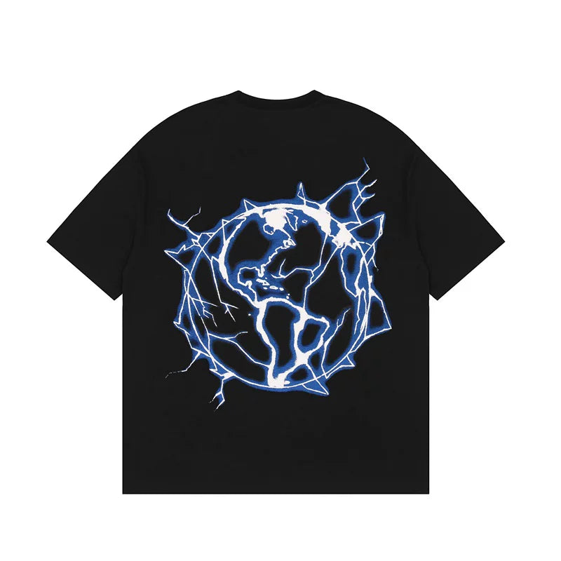 Revenge Lightning Logo Washed Oversized Cotton Tee