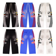 Vale Valley Bee Embroidered Distressed Striped Track Pants