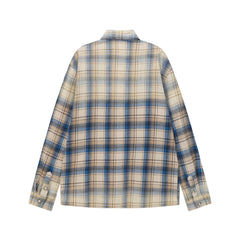 Vale Valley Retro Plaid Rhinestone Oversized Shirt Jacket