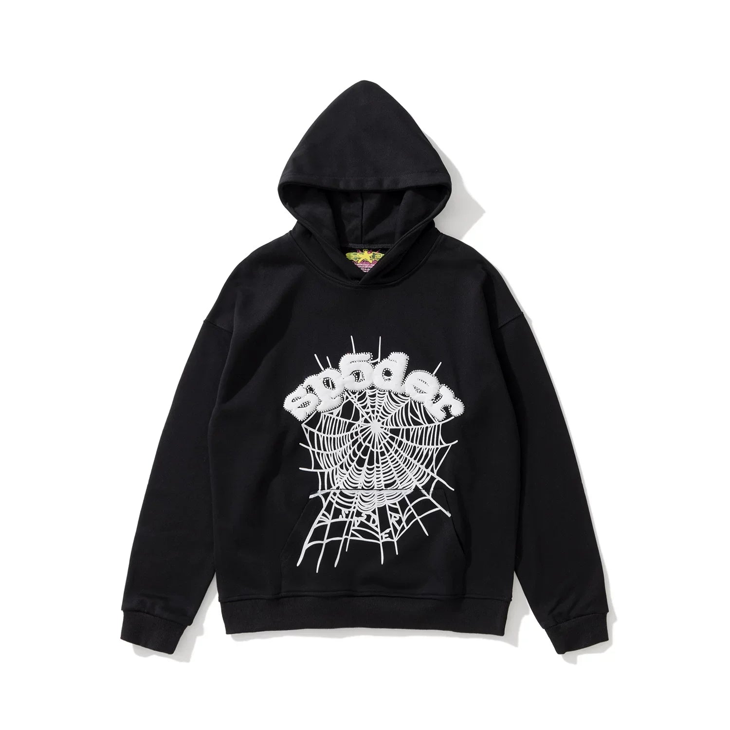 Sp5der Arch Logo Spider Web Black Pullover Hoodie