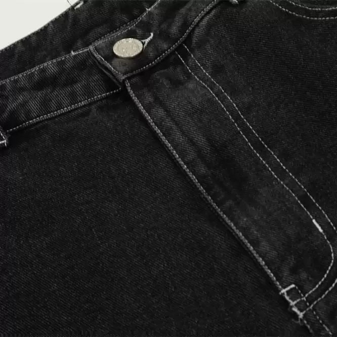 Revenge Multi Needle Embroidered Washed Straight Jeans