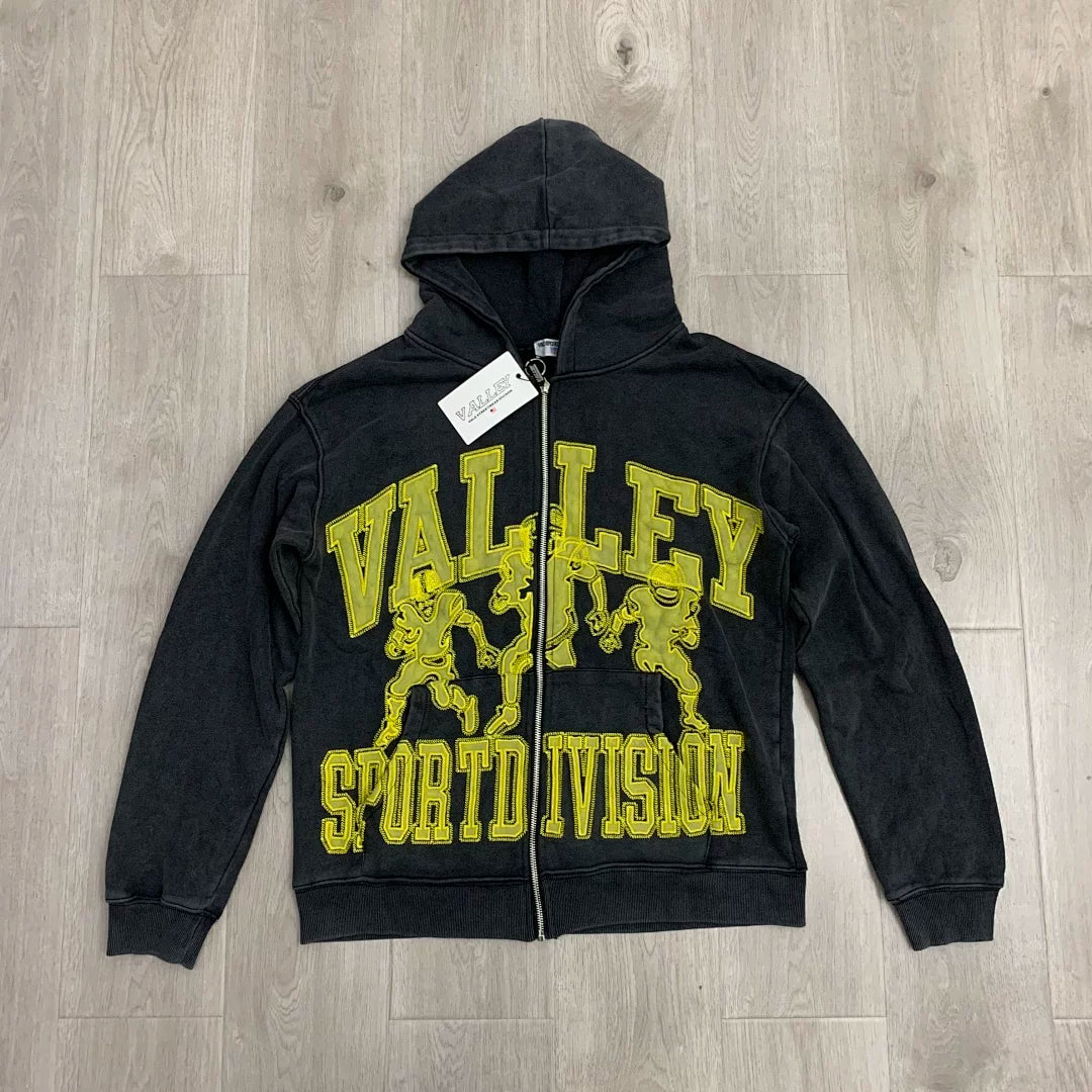 VALE VALLEY High Street Embroidered Zip Hoodie
