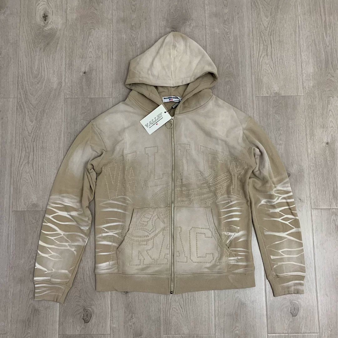 VALE VALLEY High Street Embroidered Zip Hoodie