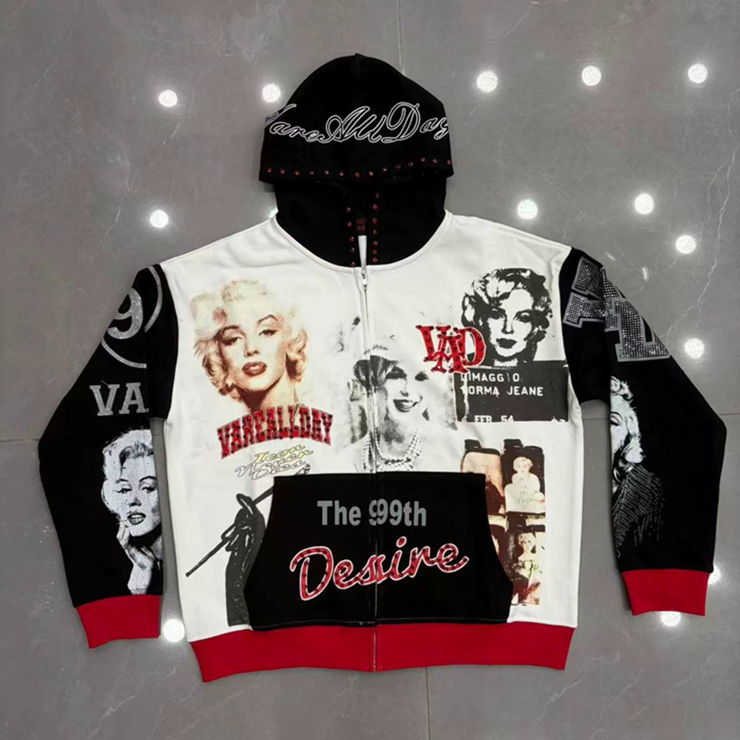 Vale Forever Movie Portrait Printed Zip Up Hoodie