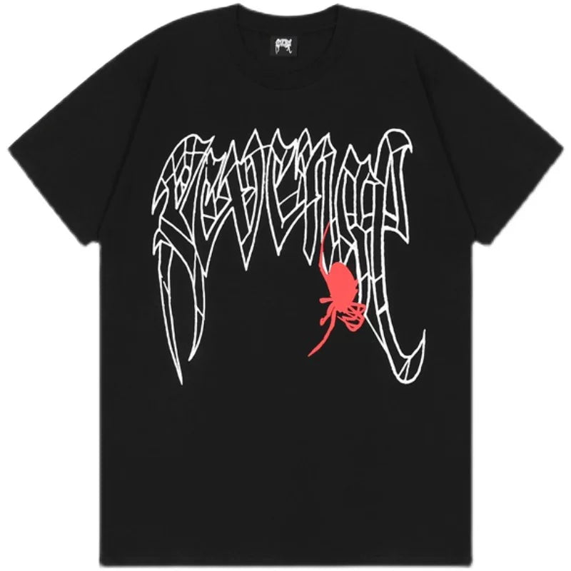 Revenge Dark Grunge Skull Sketch Oversized Tee