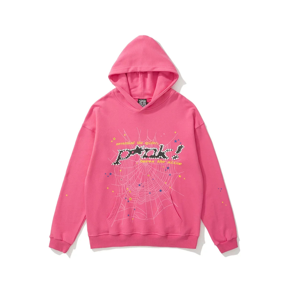 Sp5der "Pink!" Web Graphic Hot Pink Pullover Hoodie