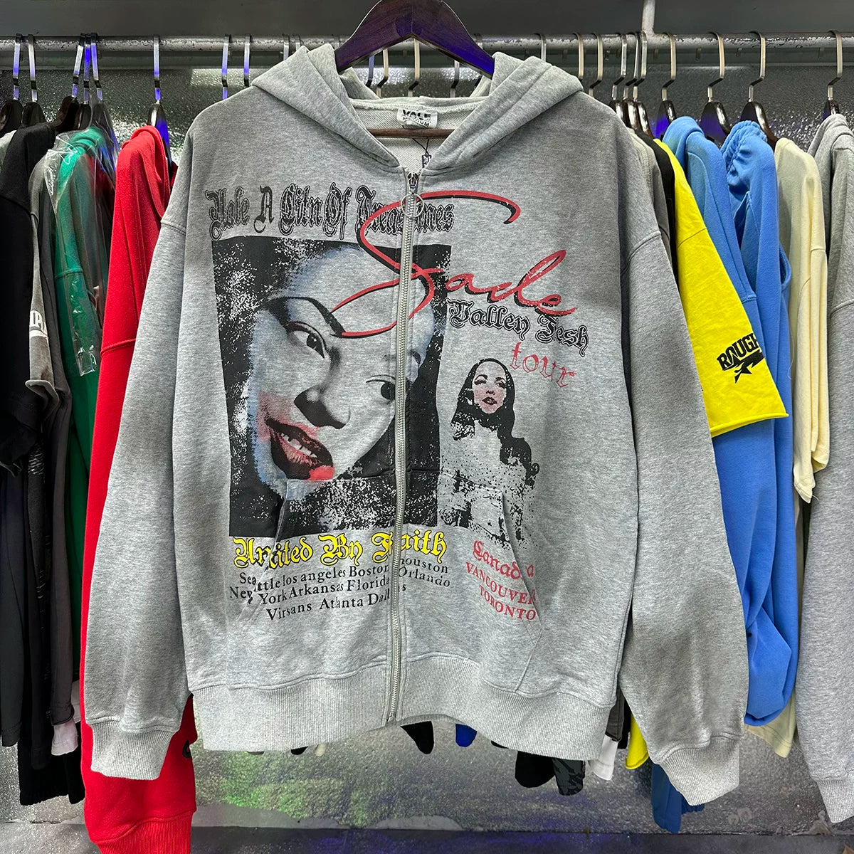 Vale Valley American High Street Graphic Zip Hoodie