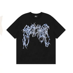 Revenge Lightning Logo Washed Oversized Cotton Tee