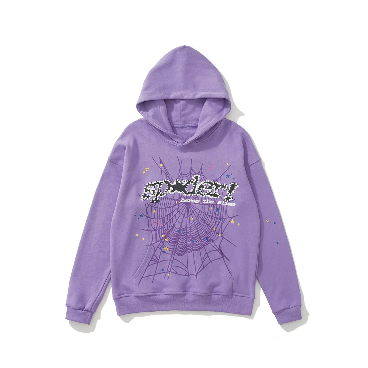 Sp5der Star & Web Graphic Light Purple Pullover Hoodie