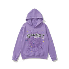 Sp5der Star & Web Graphic Light Purple Pullover Hoodie