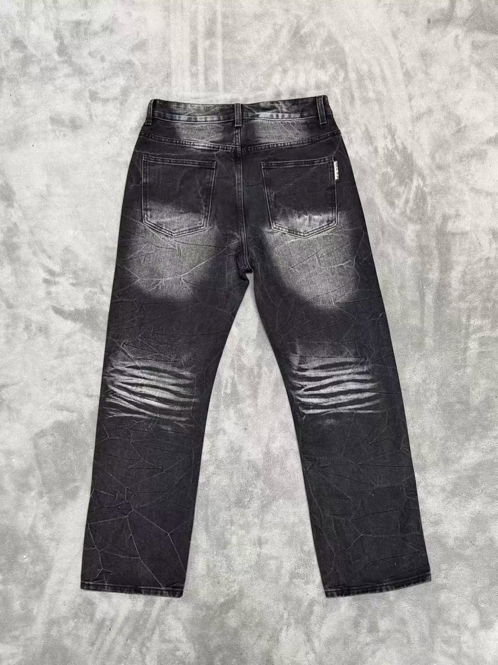 Vale Forever Streetwear Black Rhinestone Straight Jeans