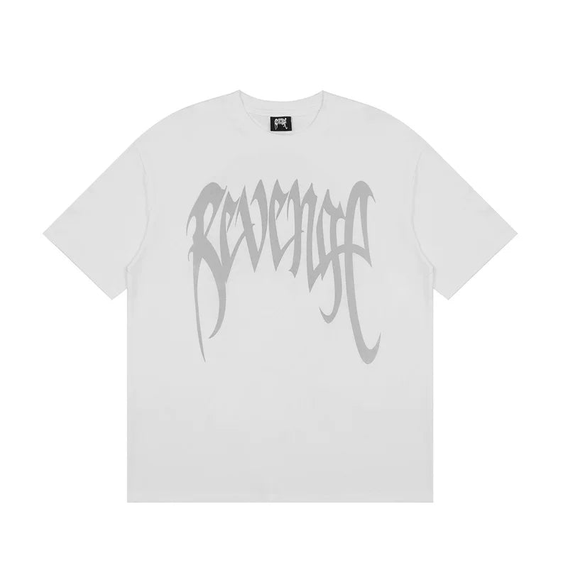 Revenge High Street 3M Reflective Skull Oversized Tee
