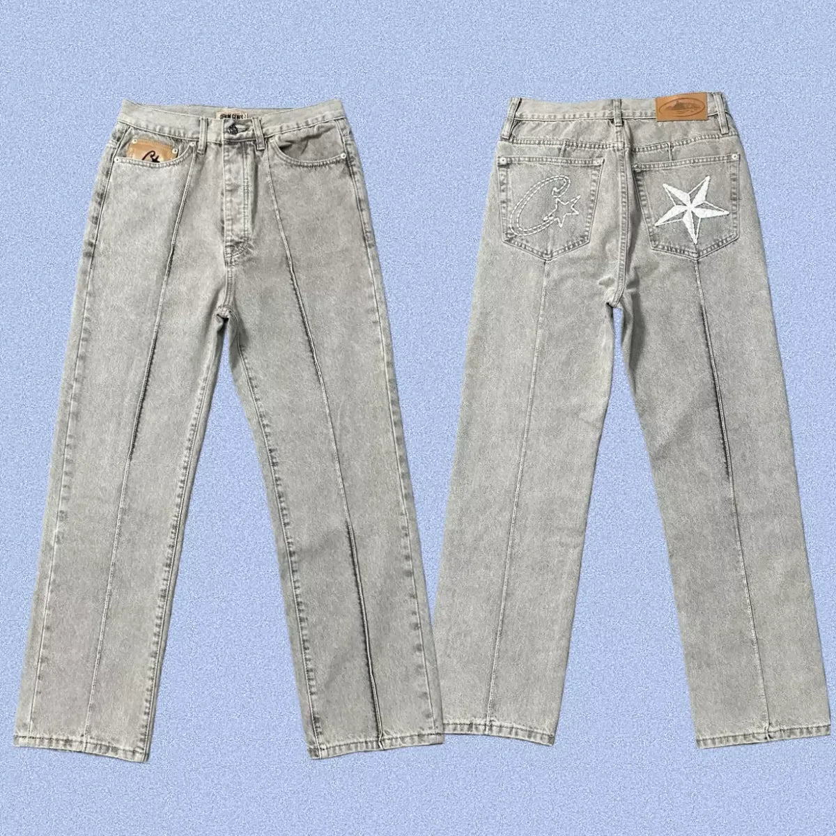 Corteiz Heavyweight Denim Pants Grey
