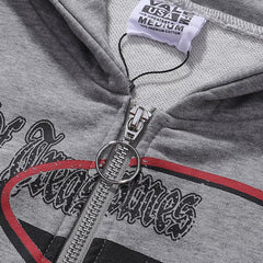 Vale Valley American High Street Graphic Zip Hoodie
