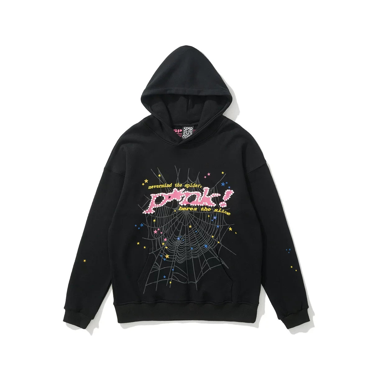 Sp5der "Pink!" Web Graphic Black Pullover Hoodie