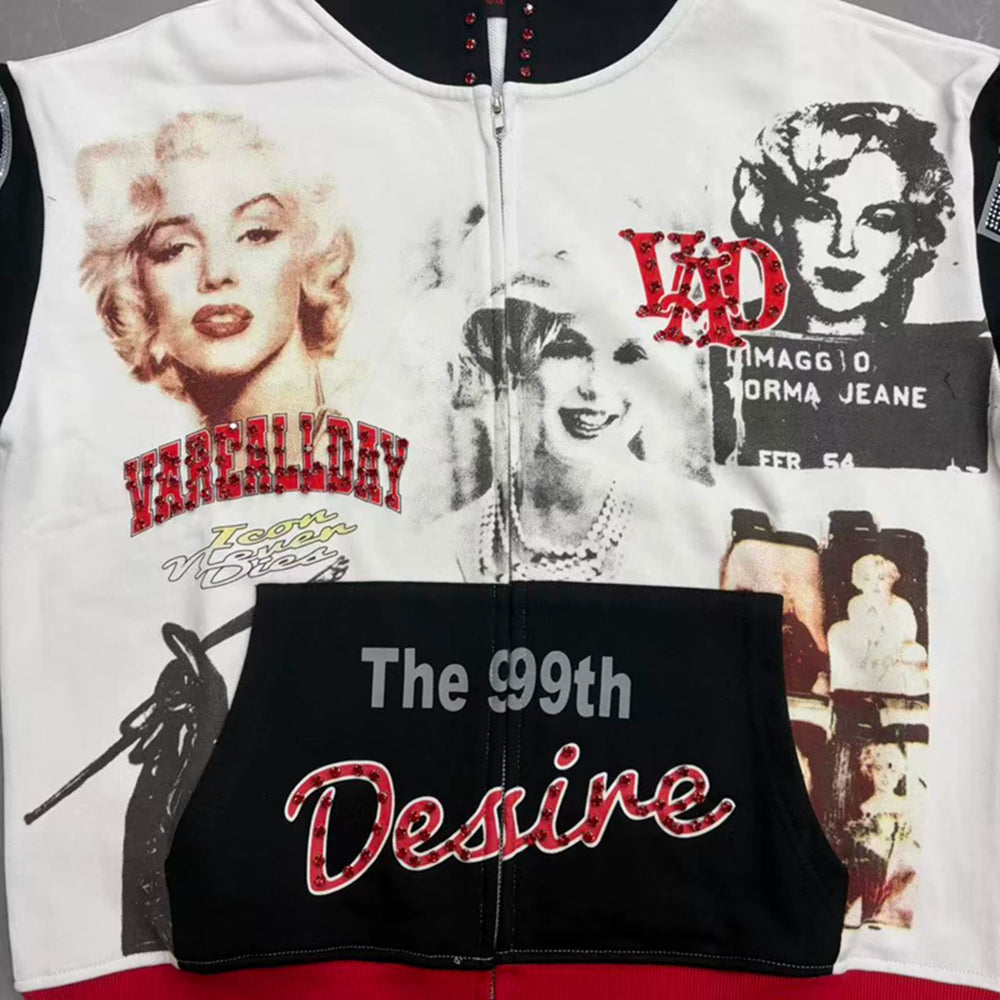 Vale Forever Movie Portrait Printed Zip Up Hoodie